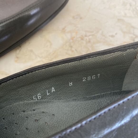 New! Stemar Made in Italy Grey Leather Dress Loafers Vintage New Old Stock - Picture 8 of 13